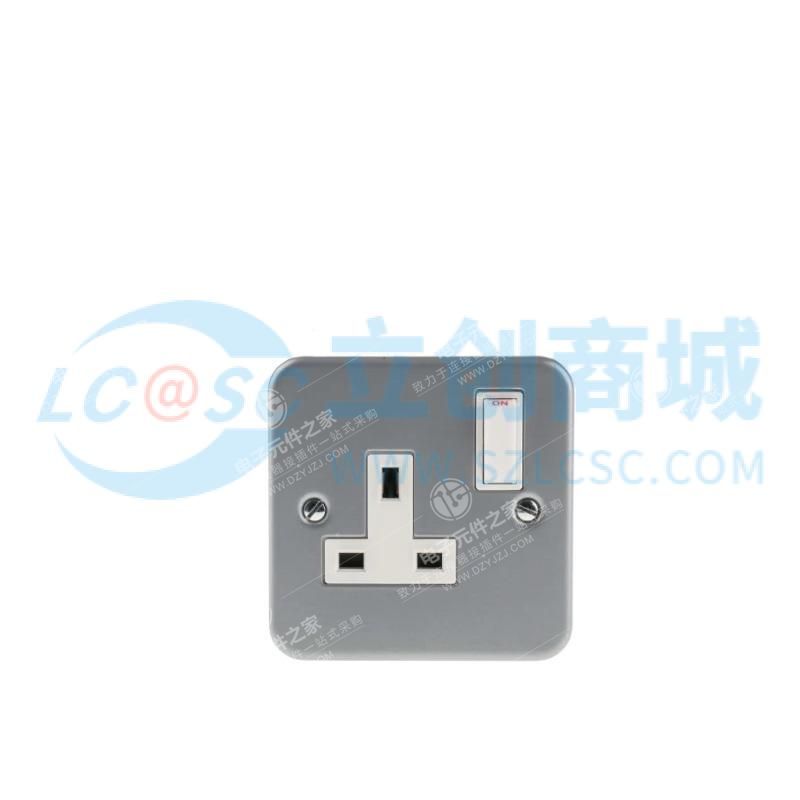 RS PRO 英标插座, 带开关, 1位, 表面安装, 室内使用, 13A, 230 V, 灰色 1个一包