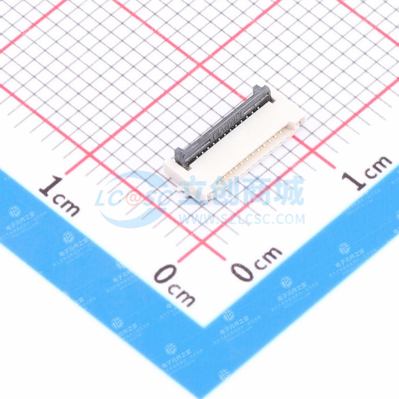 翻盖式(前插后翻) 双侧触点/上下接 P数:12P 间距:0.5mm