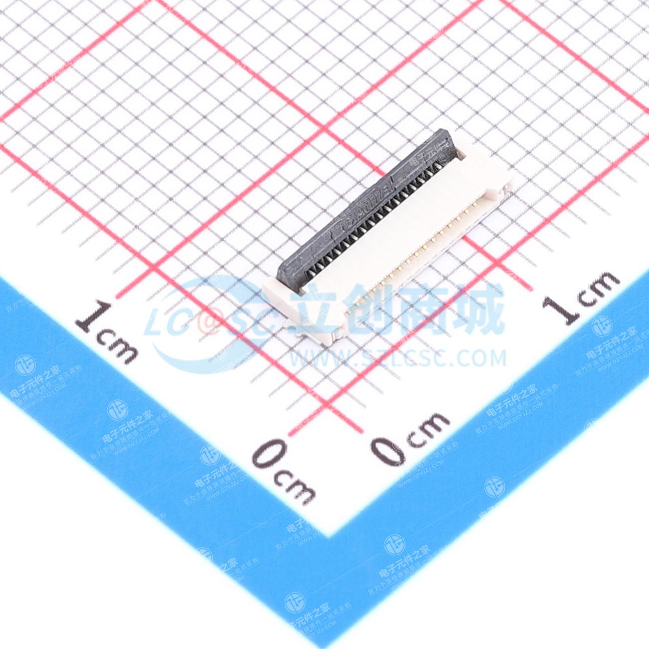 翻盖式(前插后翻) 双侧触点/上下接 P数:16P 间距:0.5mm