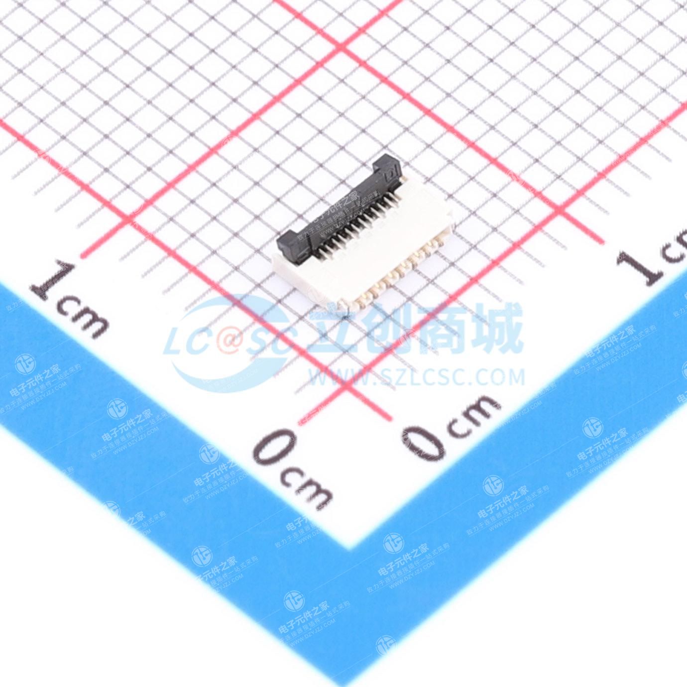 翻盖式(前插后翻) 双侧触点/上下接 P数:13P 间距:0.3mm
