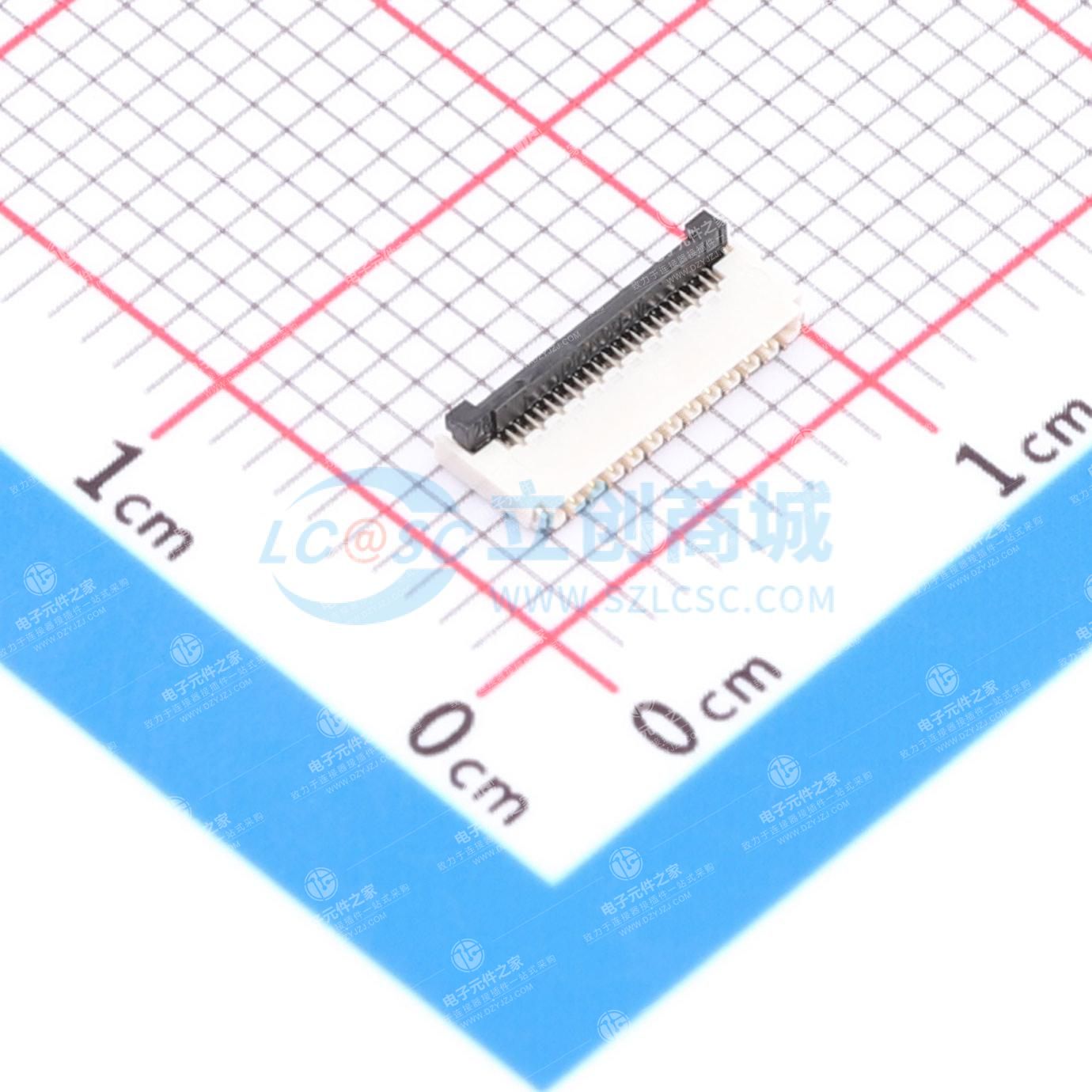 翻盖式(前插后翻) 双侧触点/上下接 P数:23P 间距:0.3mm