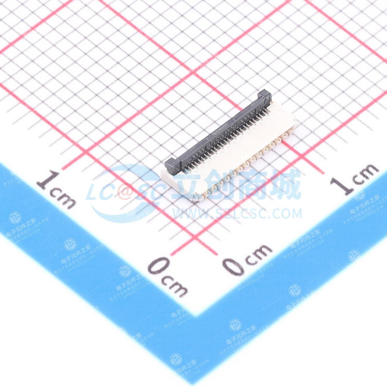翻盖式(前插后翻) 双侧触点/上下接 P数:27P 间距:0.3mm