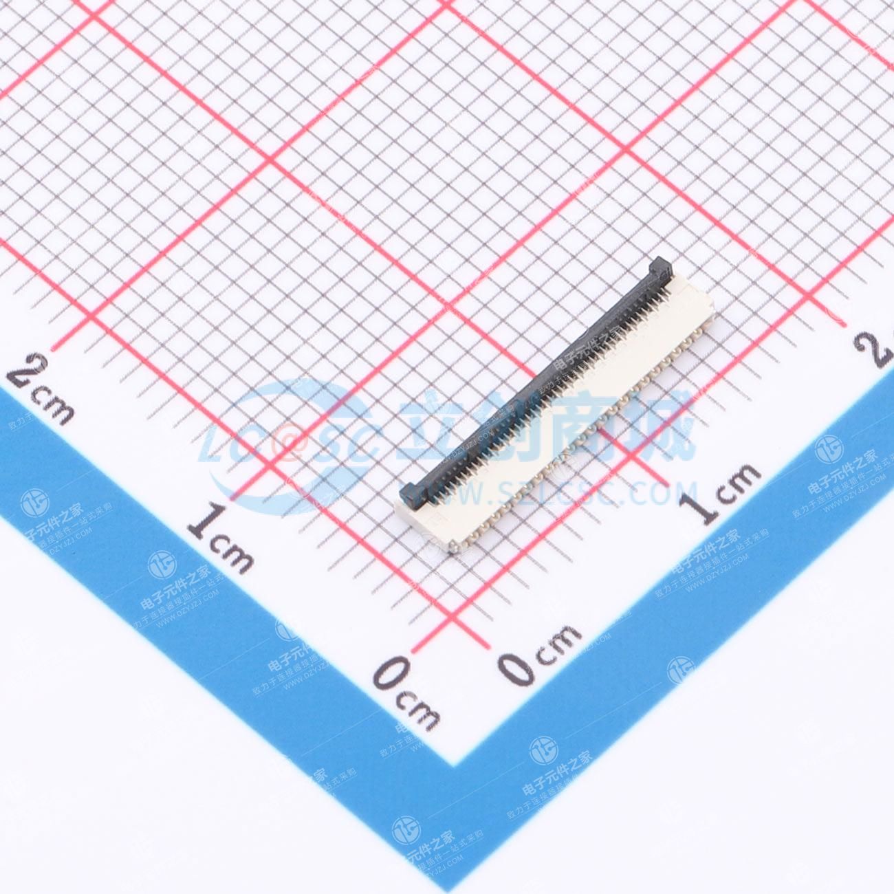翻盖式(前插后翻) 双侧触点/上下接 P数:45P 间距:0.3mm