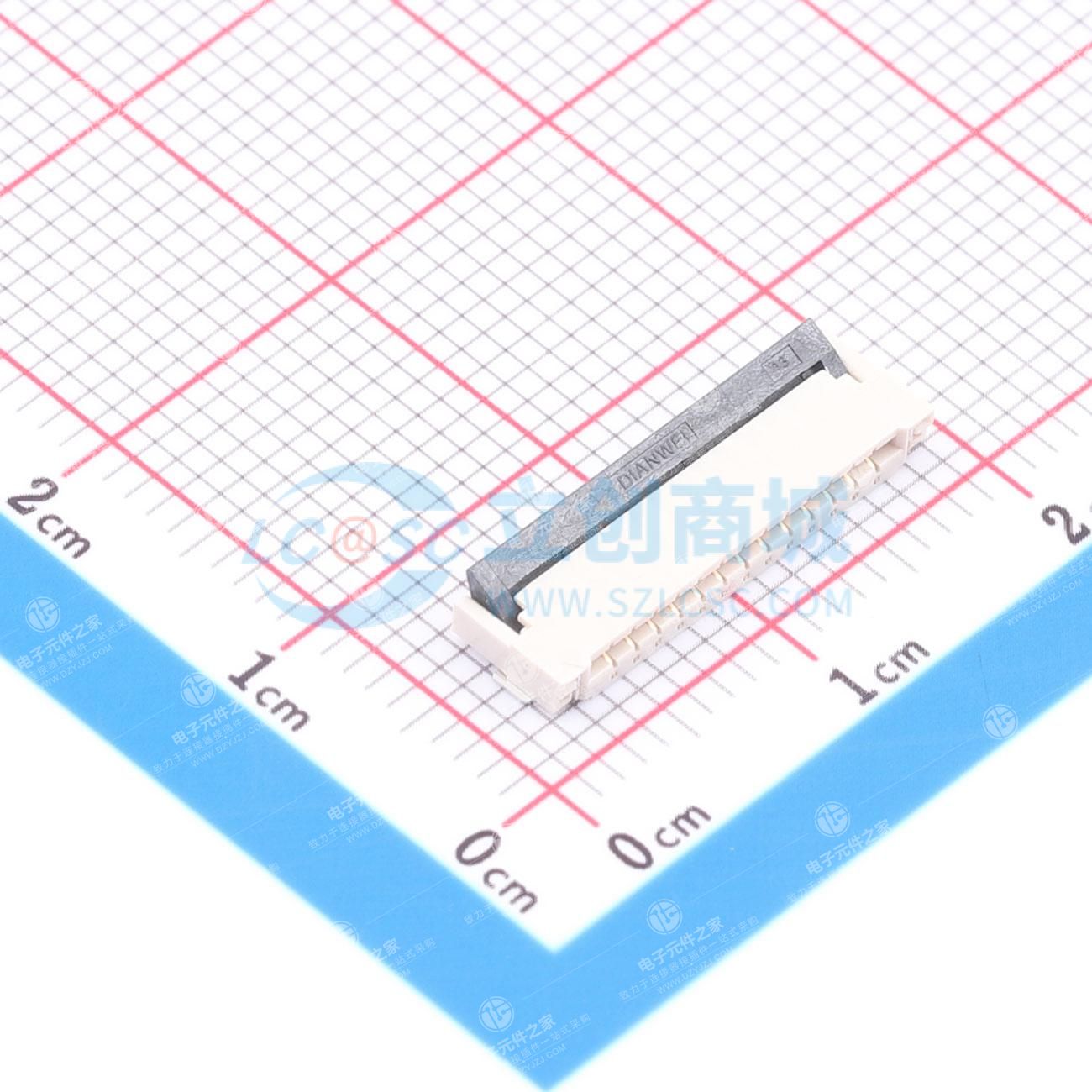 翻盖式(前插后翻) 双侧触点/上下接 P数:13P 间距:1mm