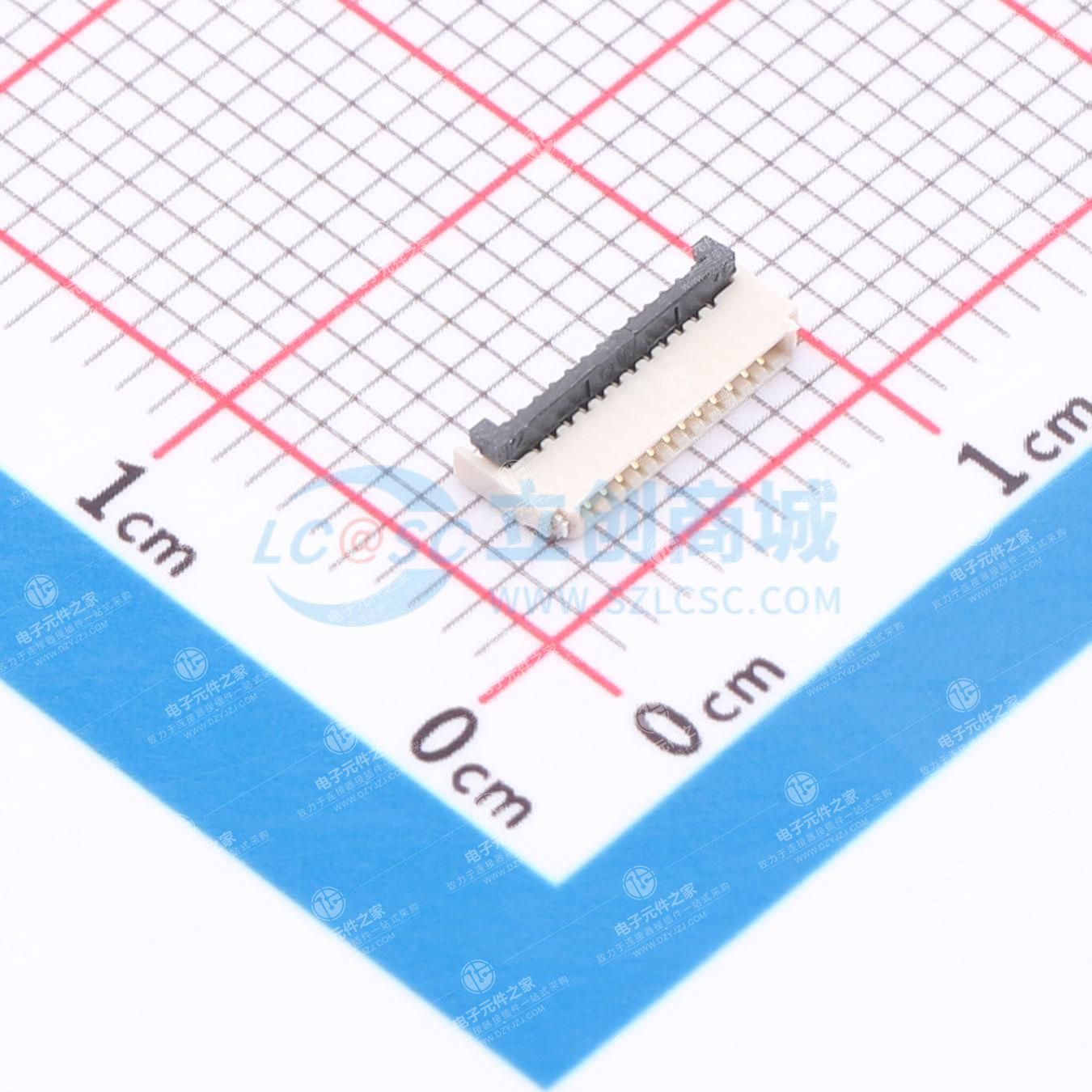 翻盖式(前插后翻) 双侧触点/上下接 P数:12P 间距:0.5mm