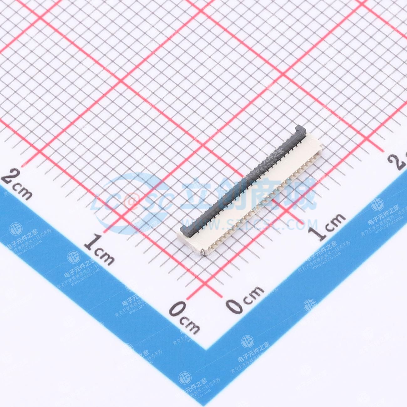 翻盖式(前插后翻) 双侧触点/上下接 P数:26P 间距:0.5mm