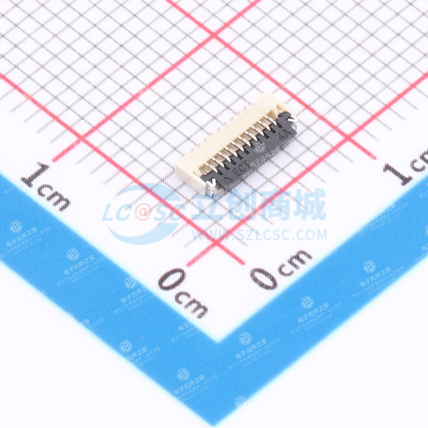 翻盖式 下接 P数:10P 间距:0.5mm