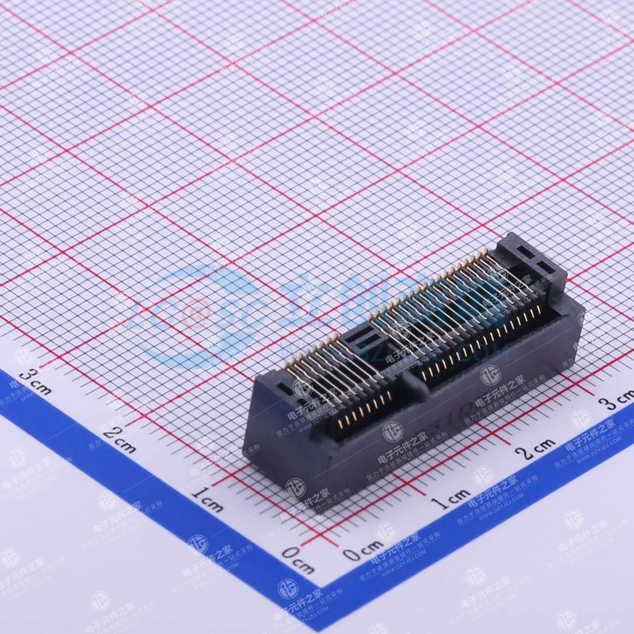 黑色 MINI PCIE 52P WIFI模块插座 物联网模块插座