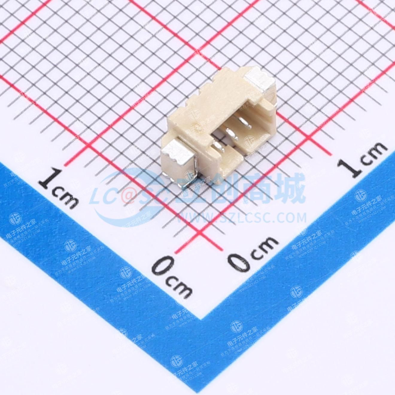 1x3P 间距:1.25mm 卧贴