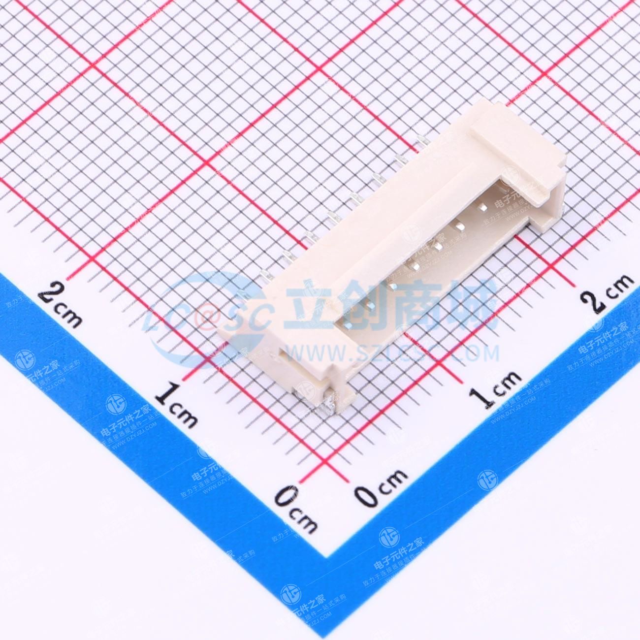 1x9P 间距:2mm 卧贴