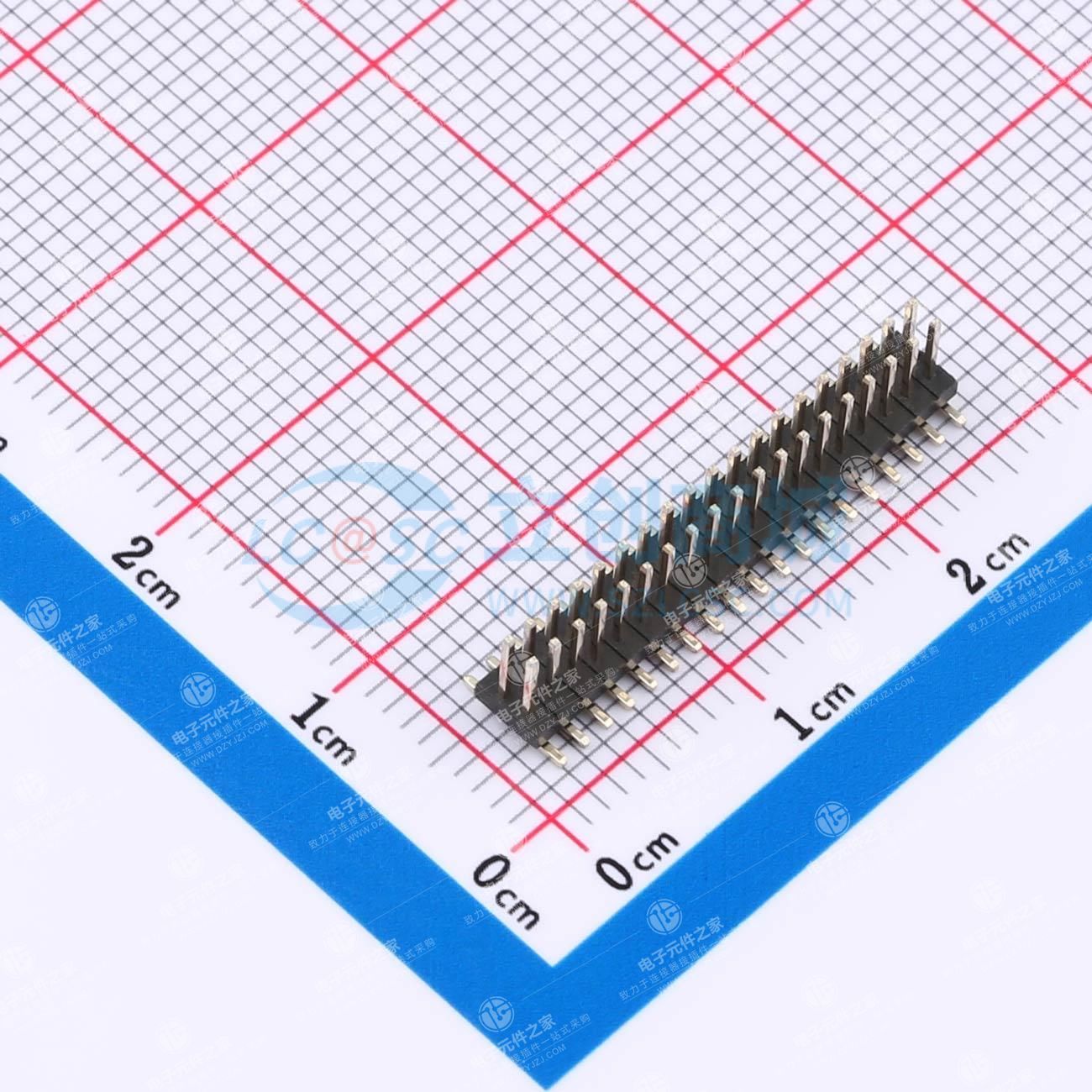 2x19P 间距:1.27mm 方针 立贴