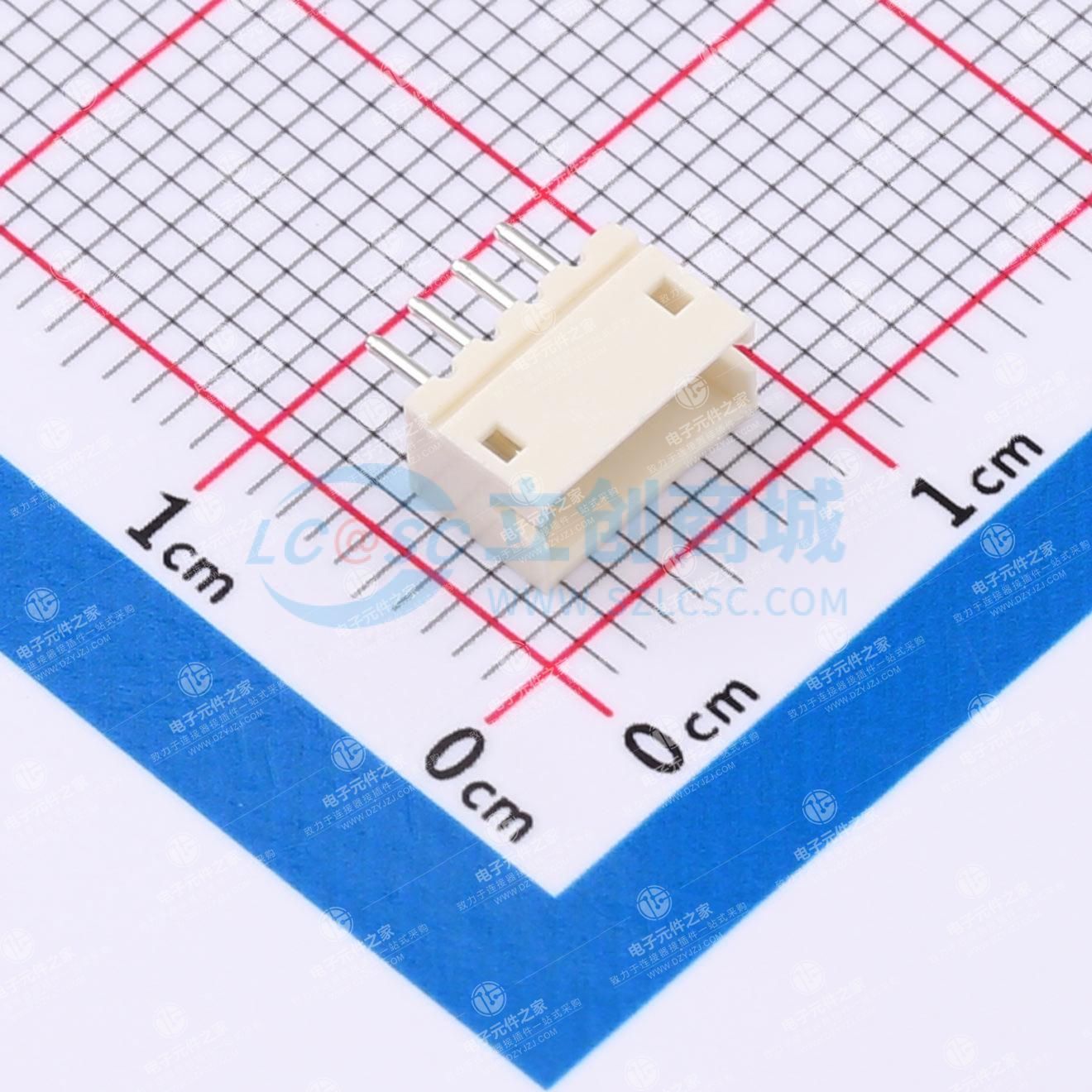 插针结构:1x4P 间距:1.5mm 安装方式:直插 参考系列:ZH