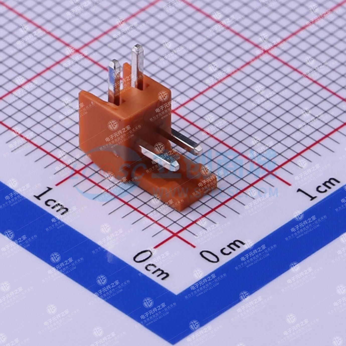 土黃 1x2P 间距:2.5mm 弯插