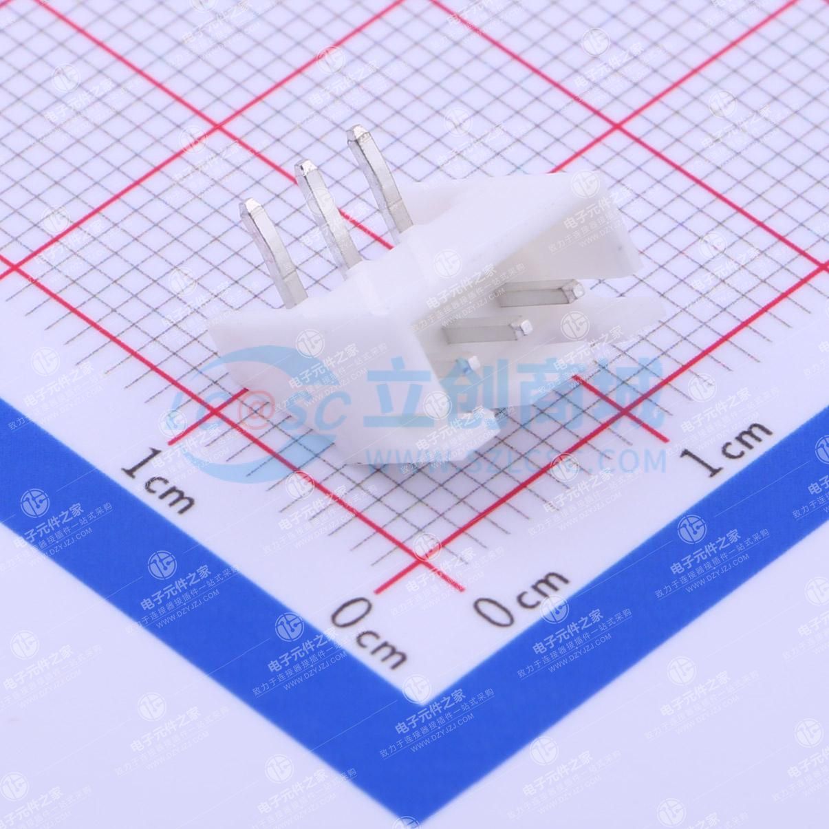 白色 1x3P 间距:2.5mm 弯插