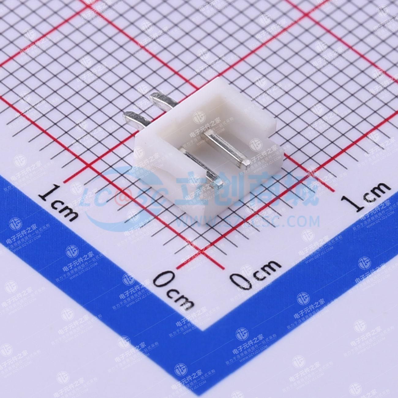 白色 1x2P 间距:2.5mm 直插