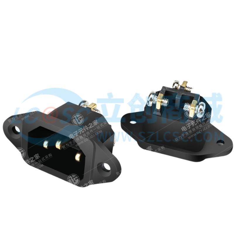 汇君  品字公座带耳 螺丝接线 开孔尺寸26.96*18.77mm 10A/250V