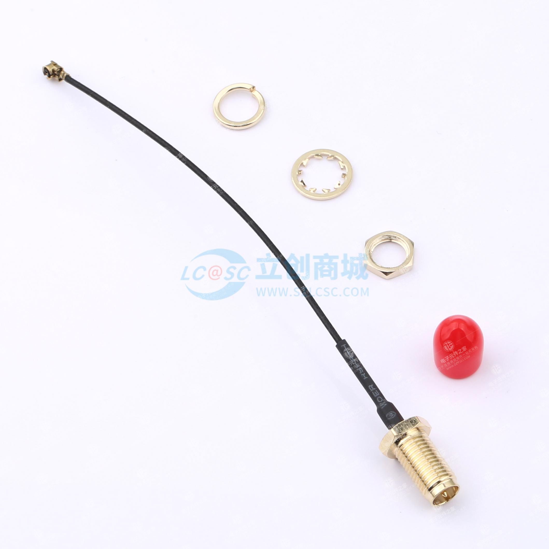 5件套 反极性的:RP-SMA-K转IPEX1射频连接线铜镀金 48小时盐雾测试 线长100mm