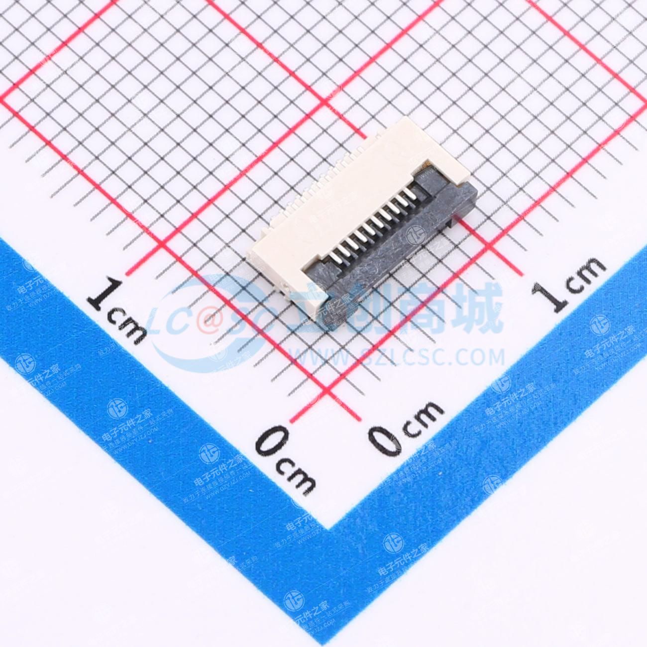 翻盖式 下接 P数:10P 间距:0.5mm