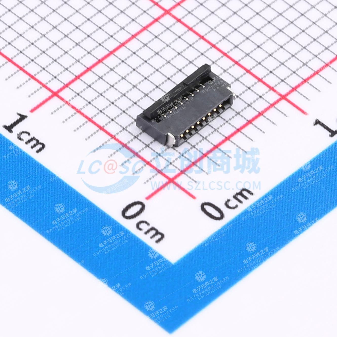 翻盖式(前插后翻) 双侧触点/上下接 P数:8P 间距:0.5mm