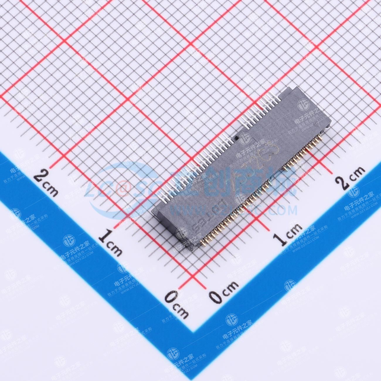 0.5 PITCH M.2 H2.3 (E key) 堆叠式顶部安装单面模块