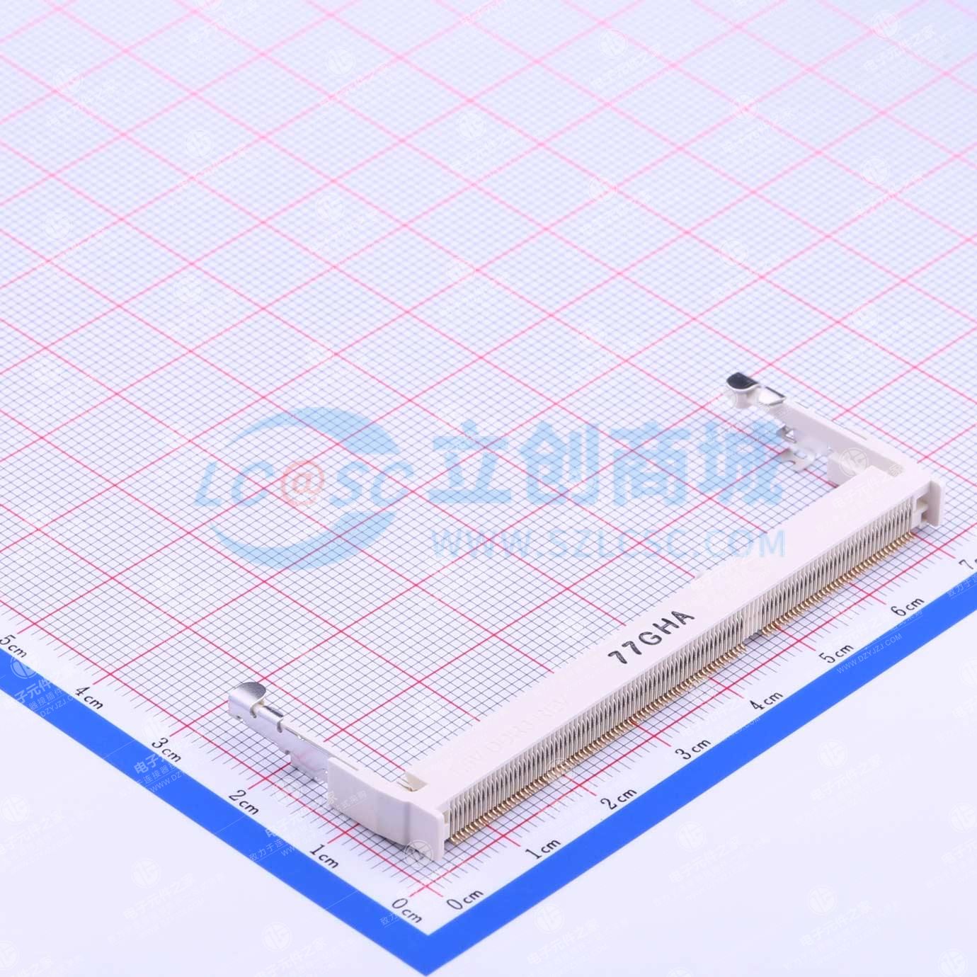 DDRII SODIMM 插座,5.2mm 高度 SMT 类型,0.60mm 间距,204 针