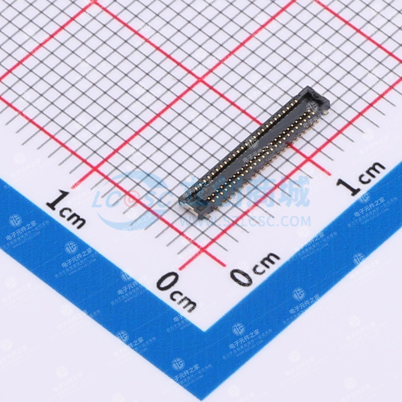 PIN:50P 间距:0.4mm 立贴