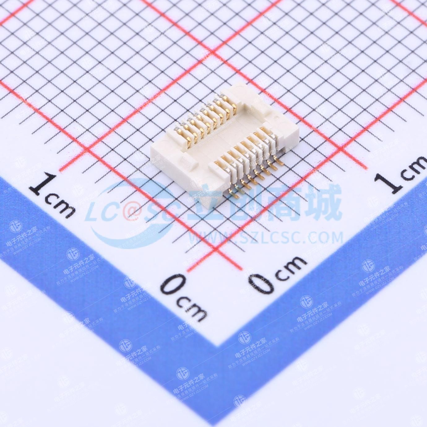 PIN:16P 间距:0.5mm 立贴