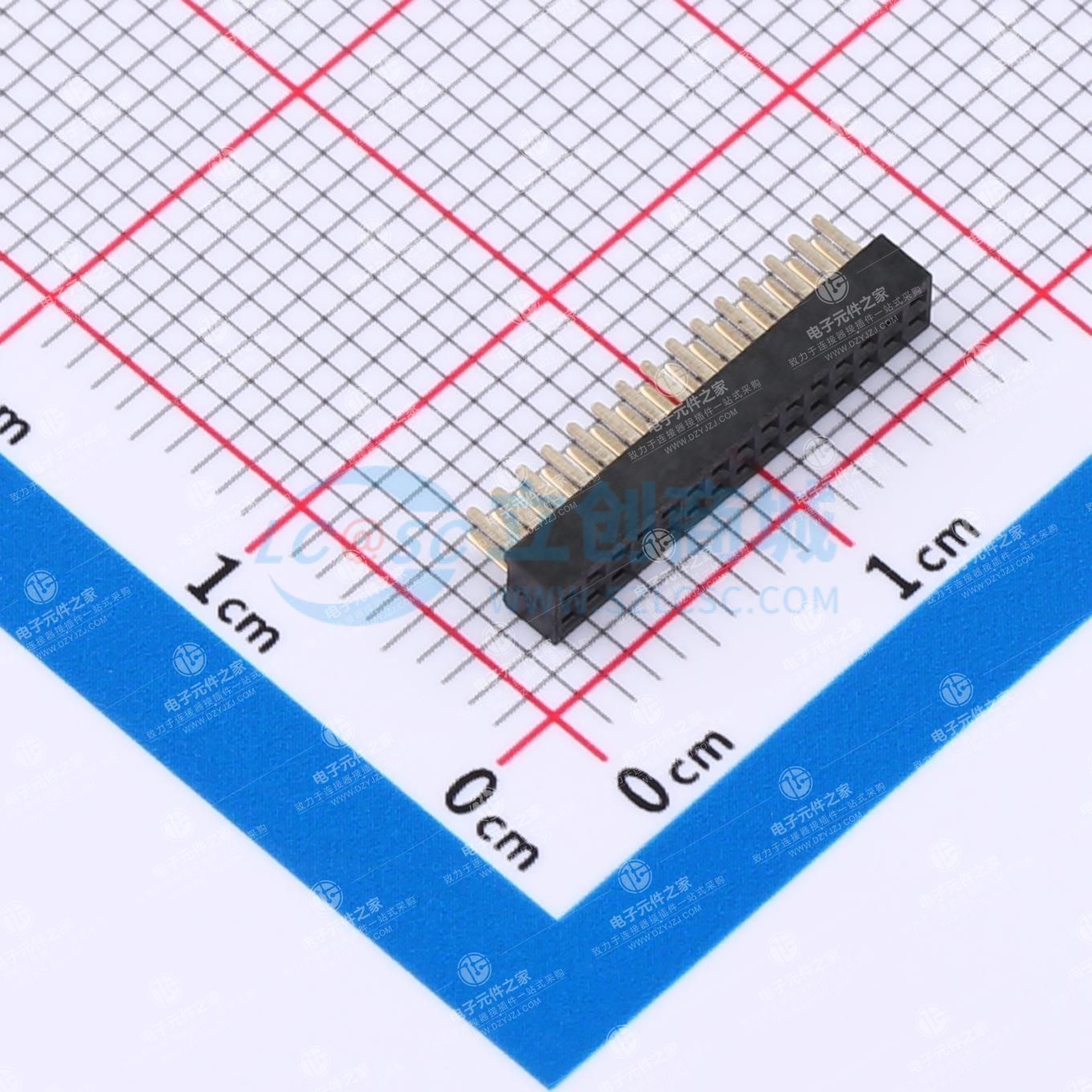 插孔结构:2x15P 间距:1mm 安装方式:直插 排数:双排 方孔