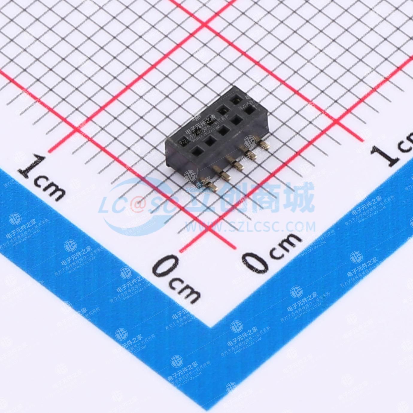 间距:1mm 2x5P 立贴
