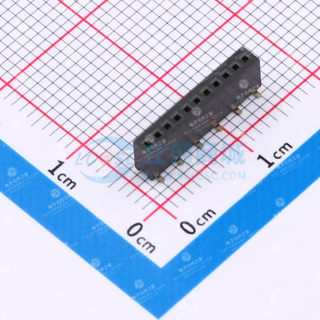 间距:1.27mm 1x11P 立贴