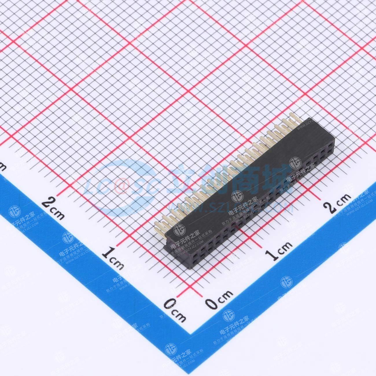 间距:1.27mm 2x19P 直插