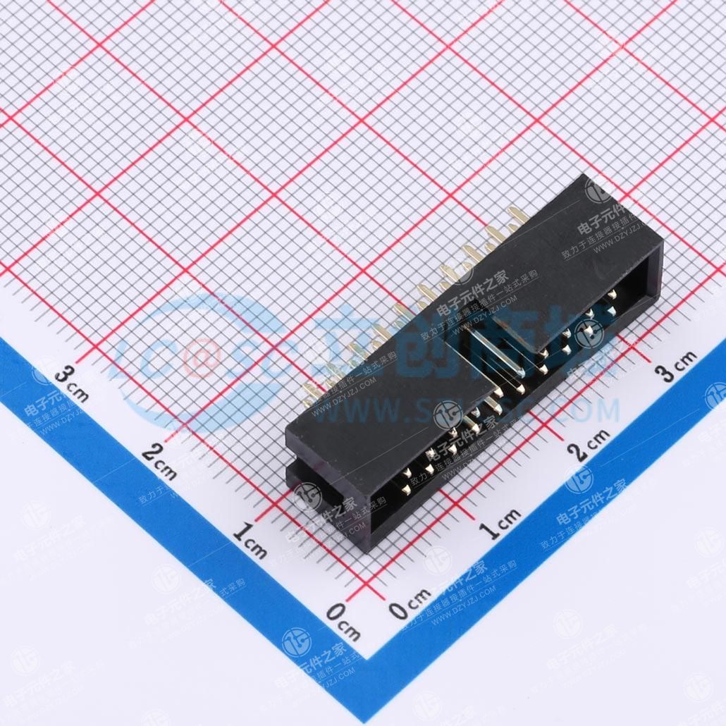 黑色 2.54mm 2x10P 排数:2 每排P数:10