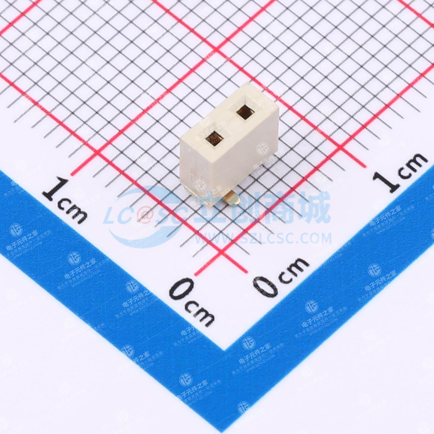 1x2P 间距:2.54mm 立贴
