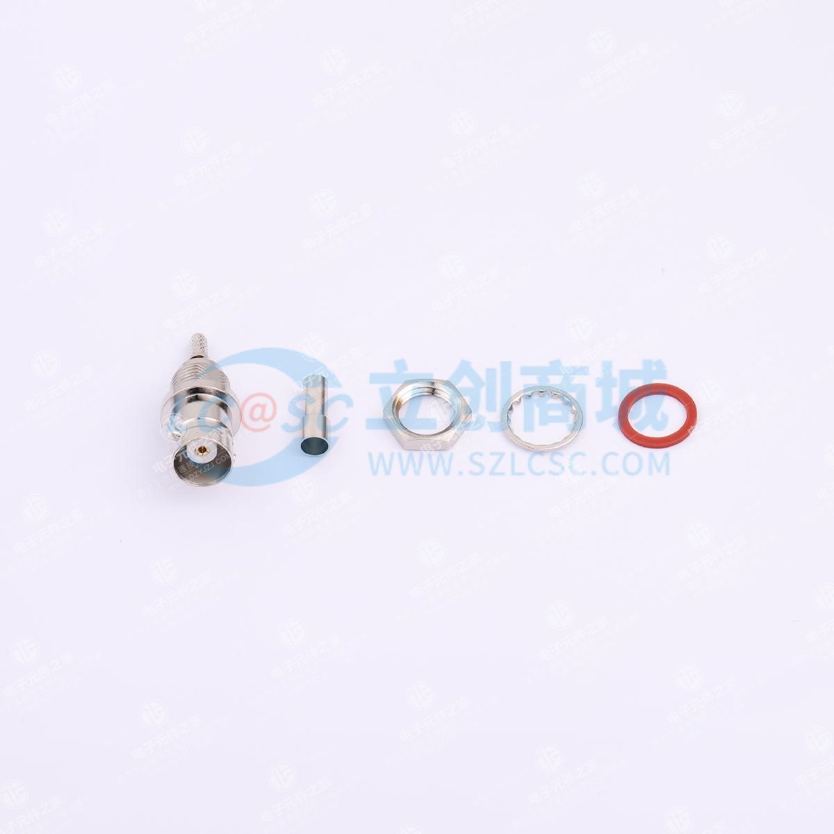 全铜BNC-KY-1.5开窗BNC母座母头冷压接线RG316RG174 LMR100防水圈