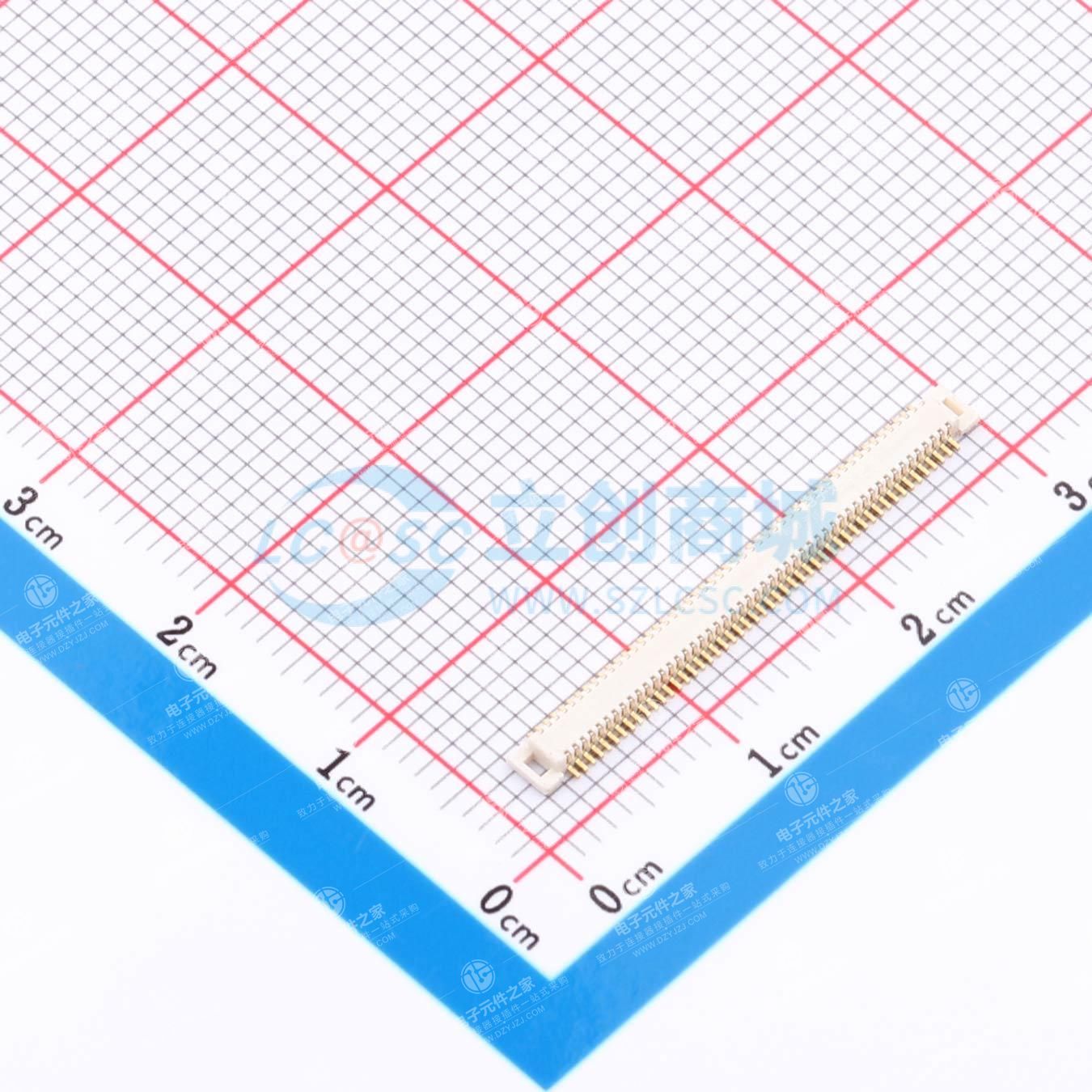 PIN:100P 间距:0.5mm 立贴