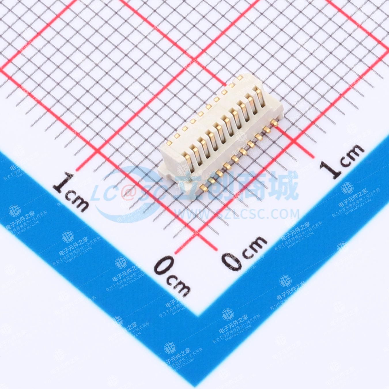 PIN:20P 间距:0.8mm 立贴