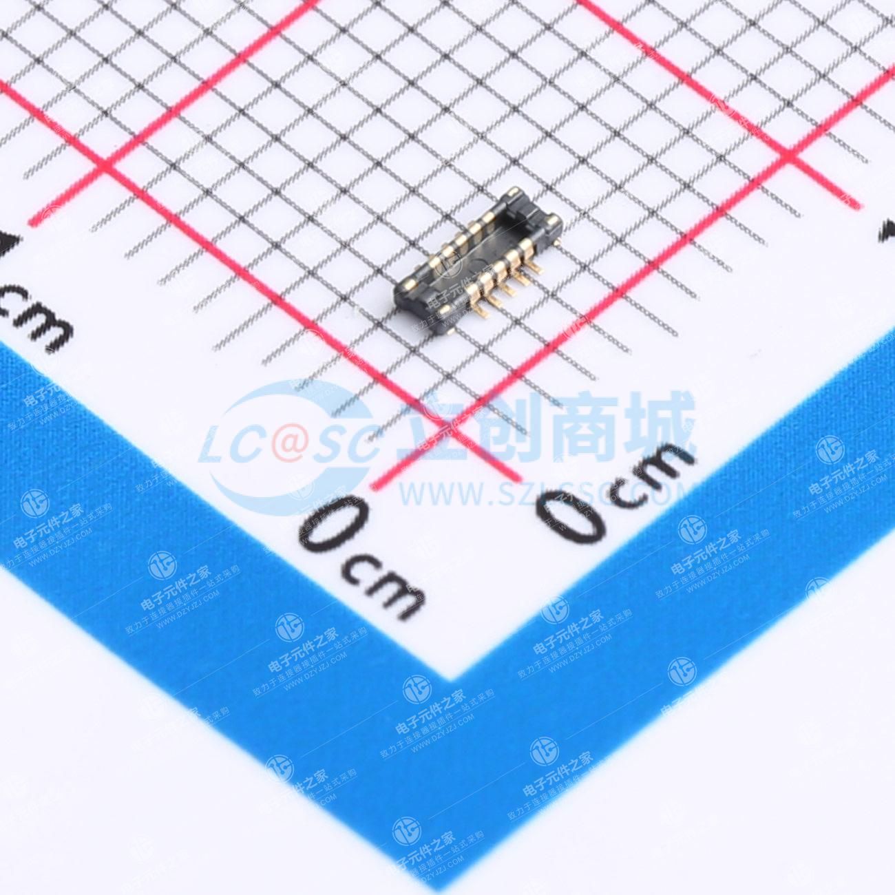PIN:10P 间距:0.4mm 立贴