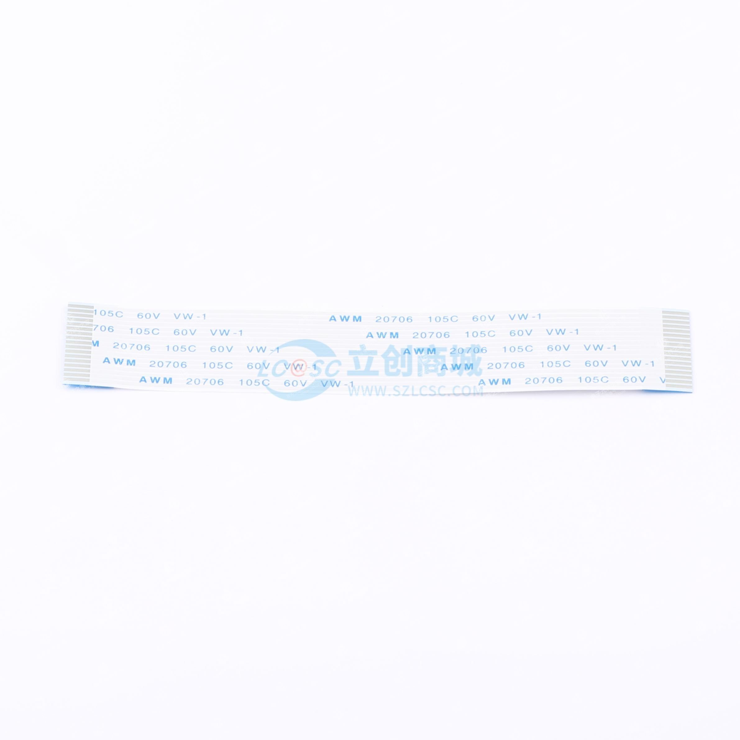 FFC排线1.0mm 17P总长100mm 同向 金手指4m 加强板8mm