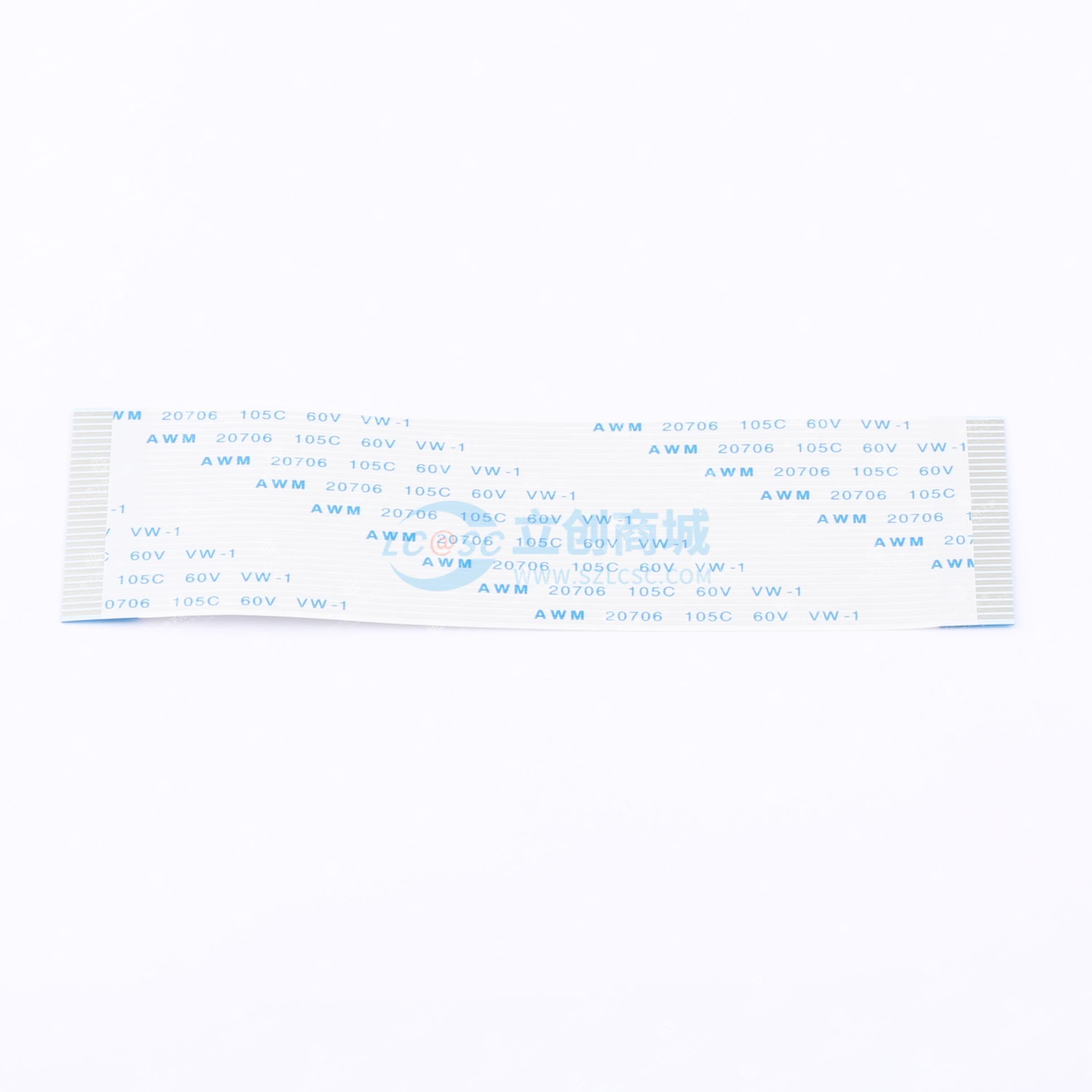 FFC排线1.0mm 30P总长100mm 同向 金手指4m 加强板8mm