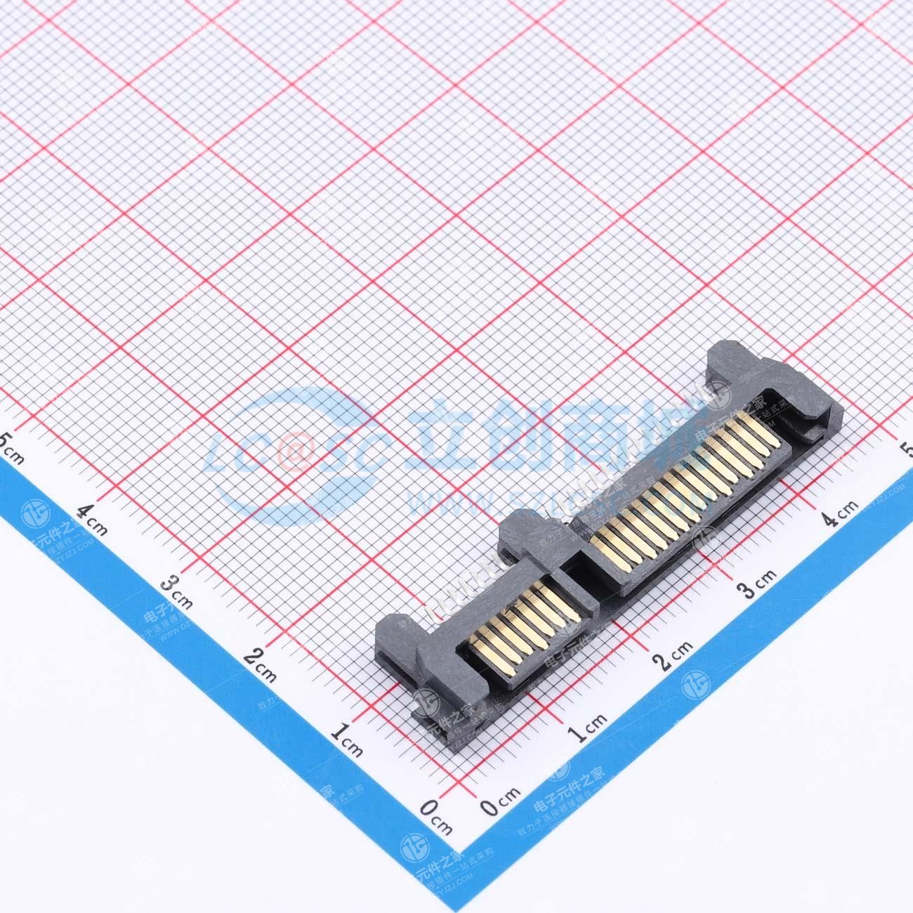 SATA 7+15P 公座 夹板1.0 七个孔 夹板式
