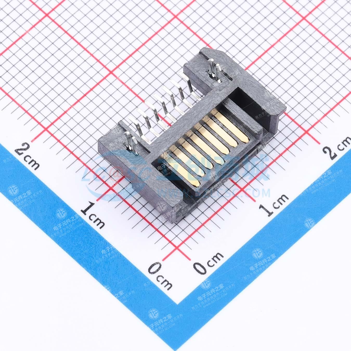 SATA 7P 公座 三面包 卧贴型