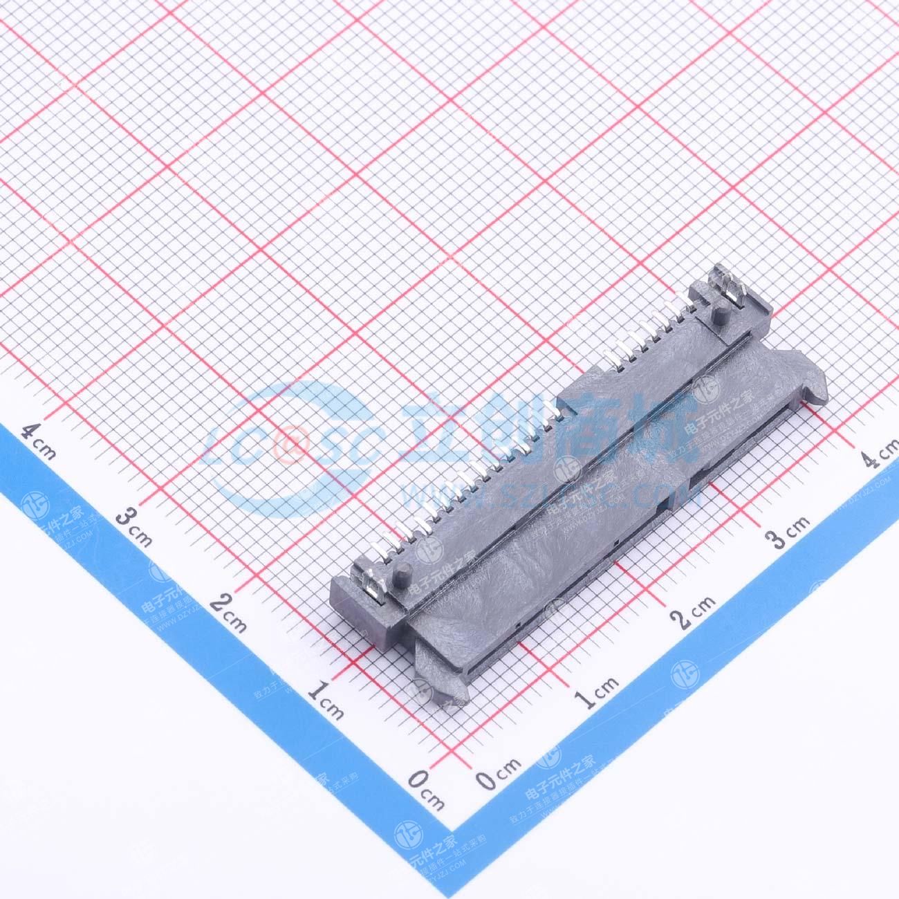 SATA 7+15P 母座 板下5.0 卧贴型