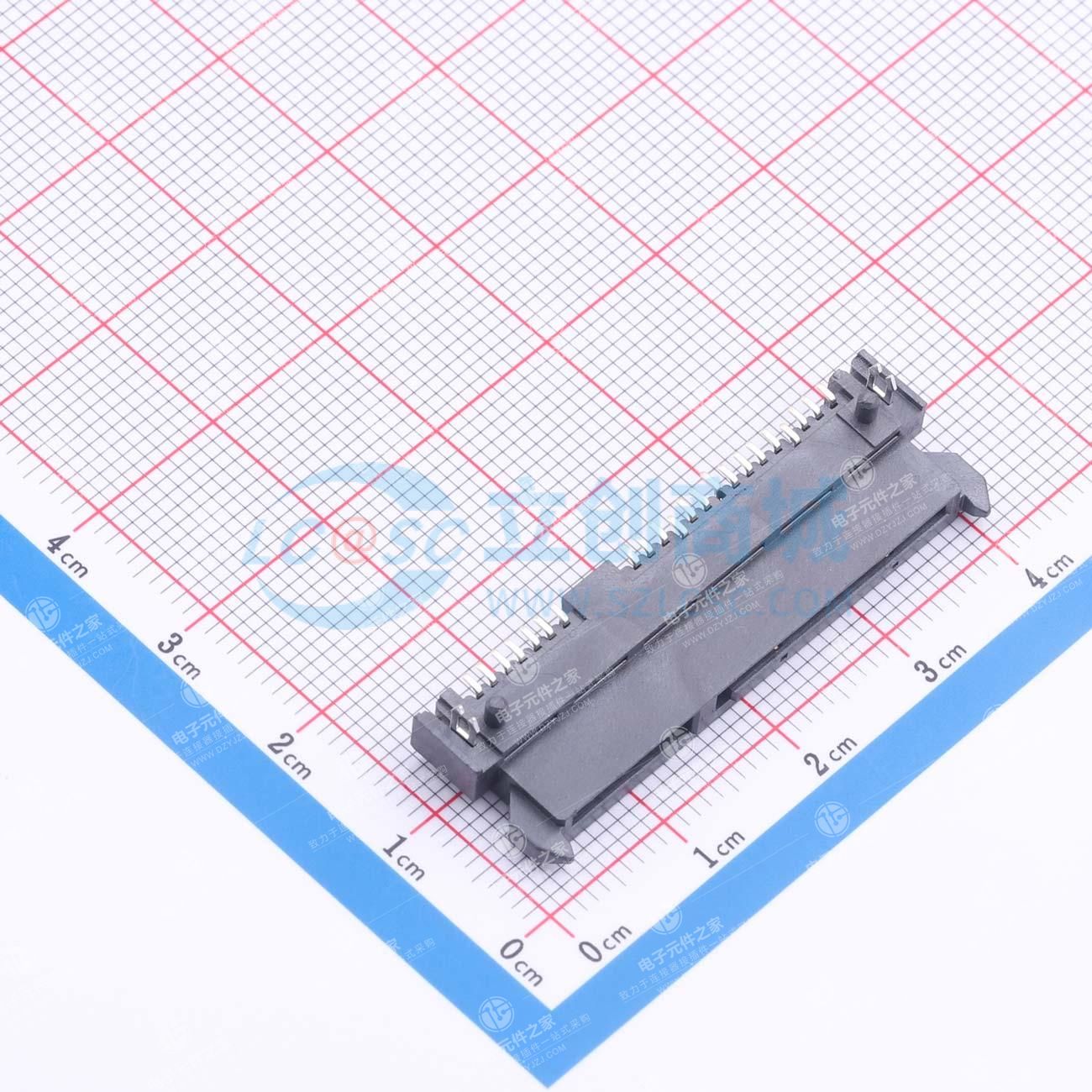 SATA 7+15P 母座 板上5.0 卧贴型