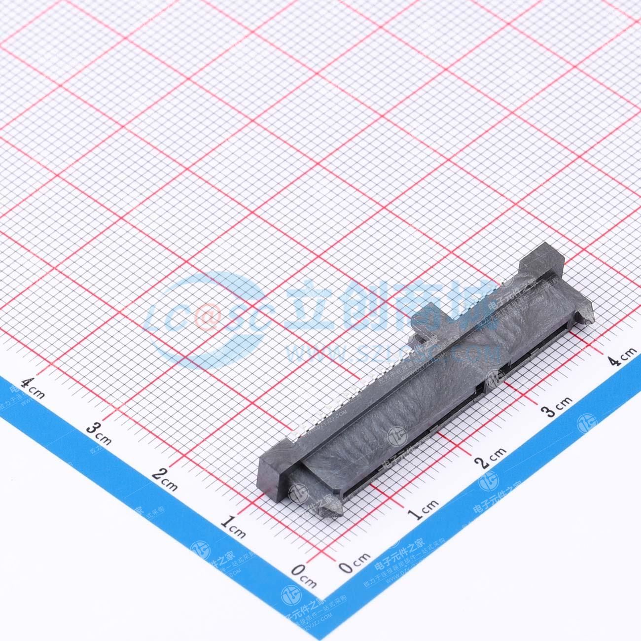 SATA 7+15P 单排 中间扣板1.0 平口 夹板式