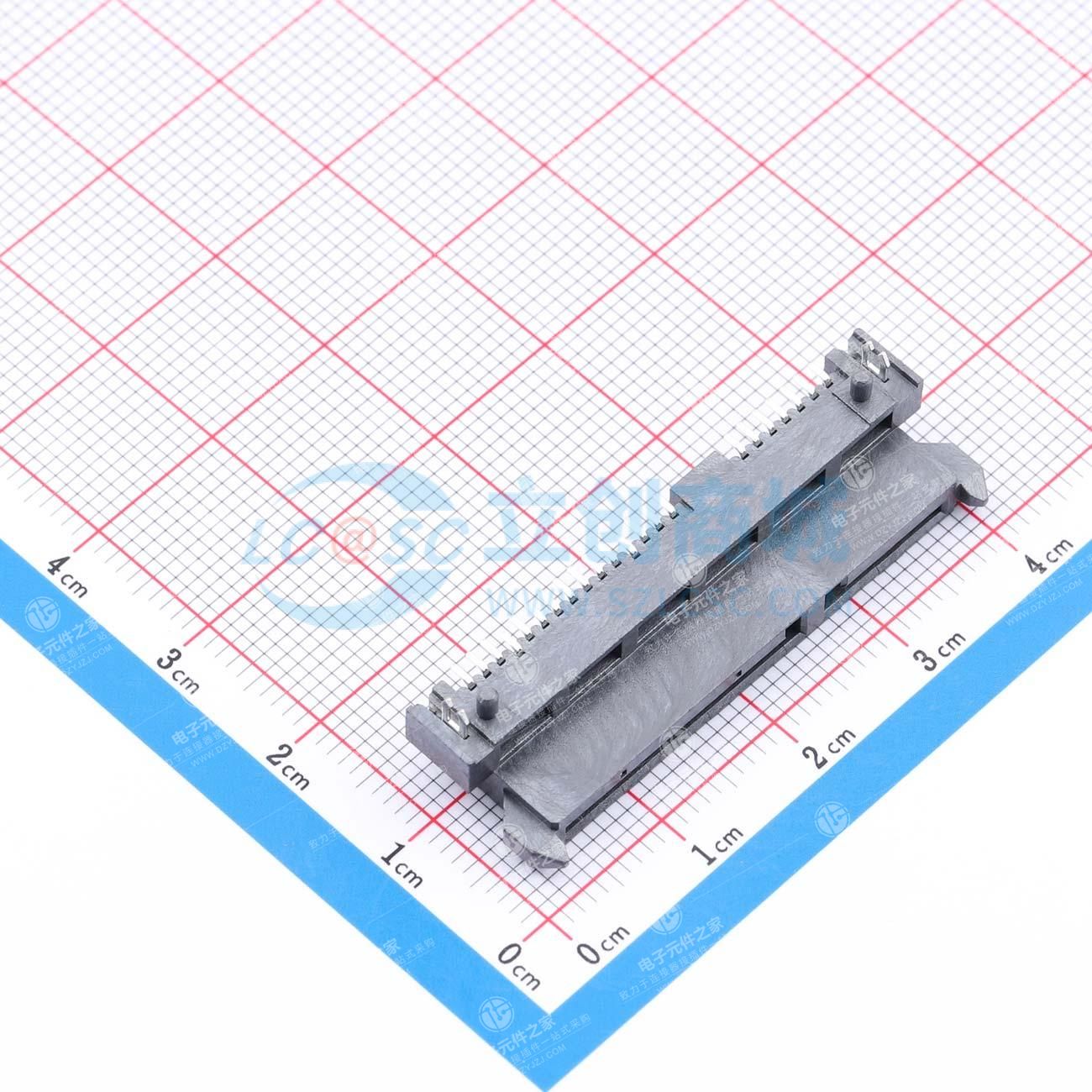 SATA 7+15P 母座 板下6.74 侧插鱼叉 卧贴型