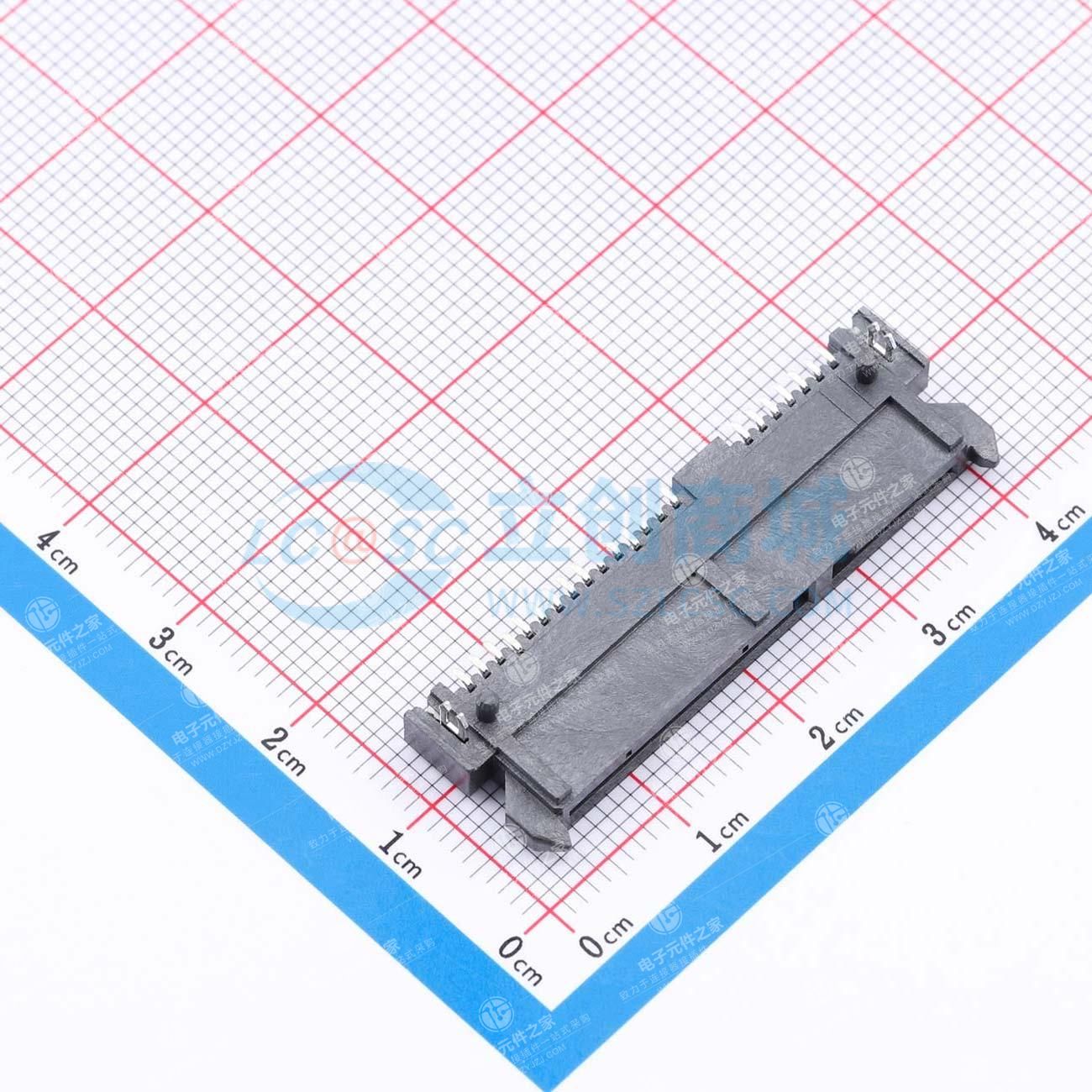 SATA 7+15P 母座 板下4.2 侧插鱼叉 三条杠 卧贴型