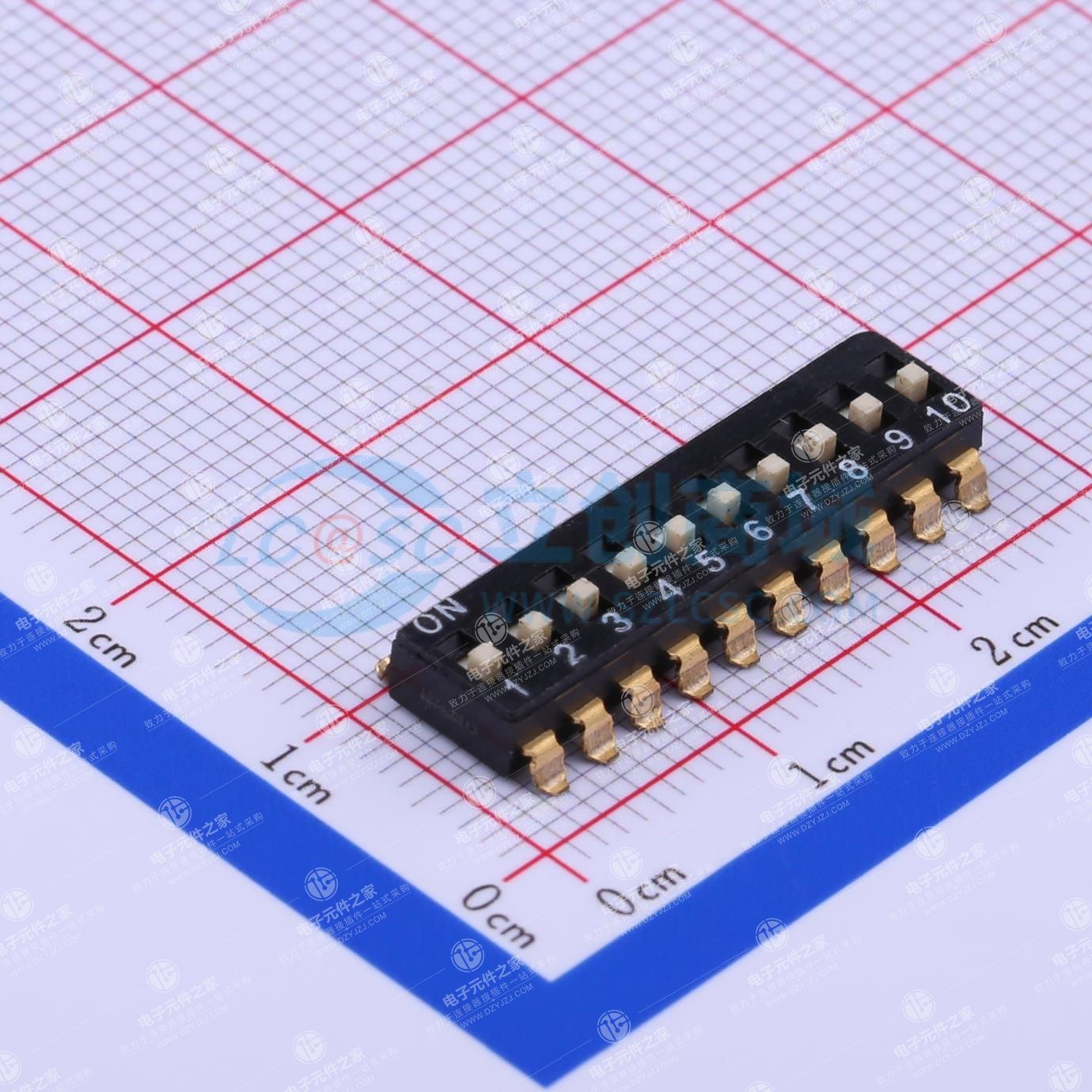 黑色 2.54mm 平拨,凸起式 10位