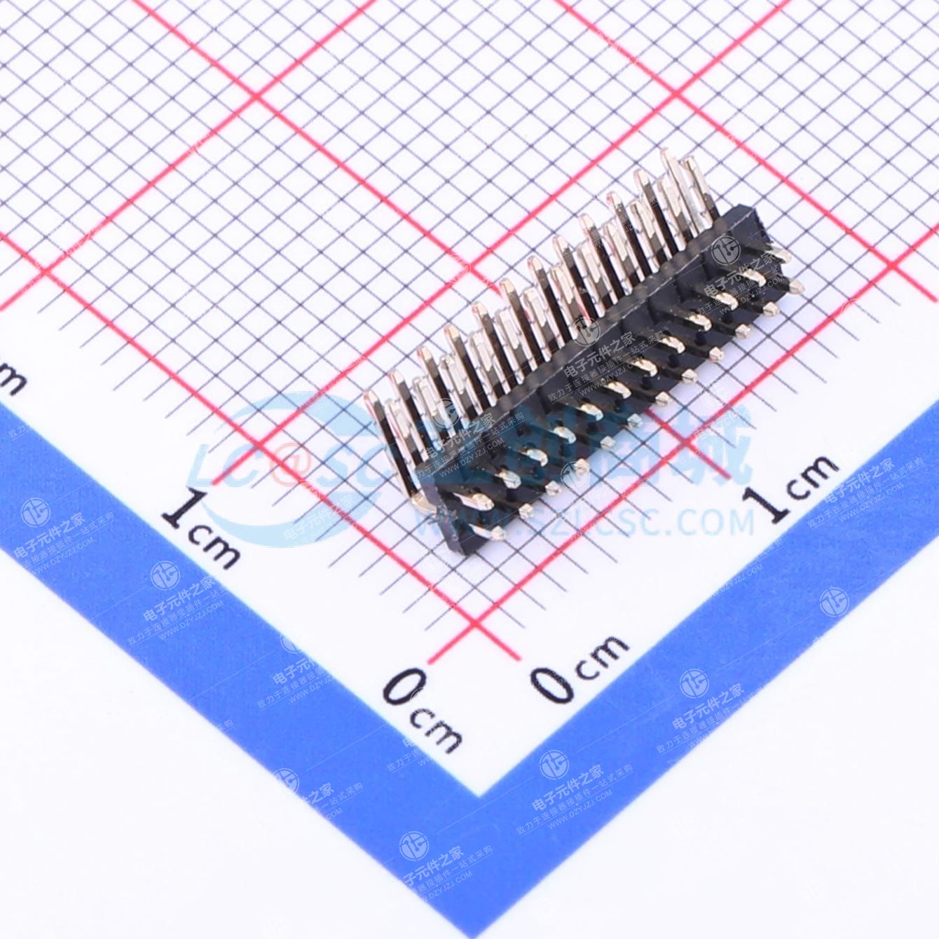 2x12P 间距:1.27mm 弯插