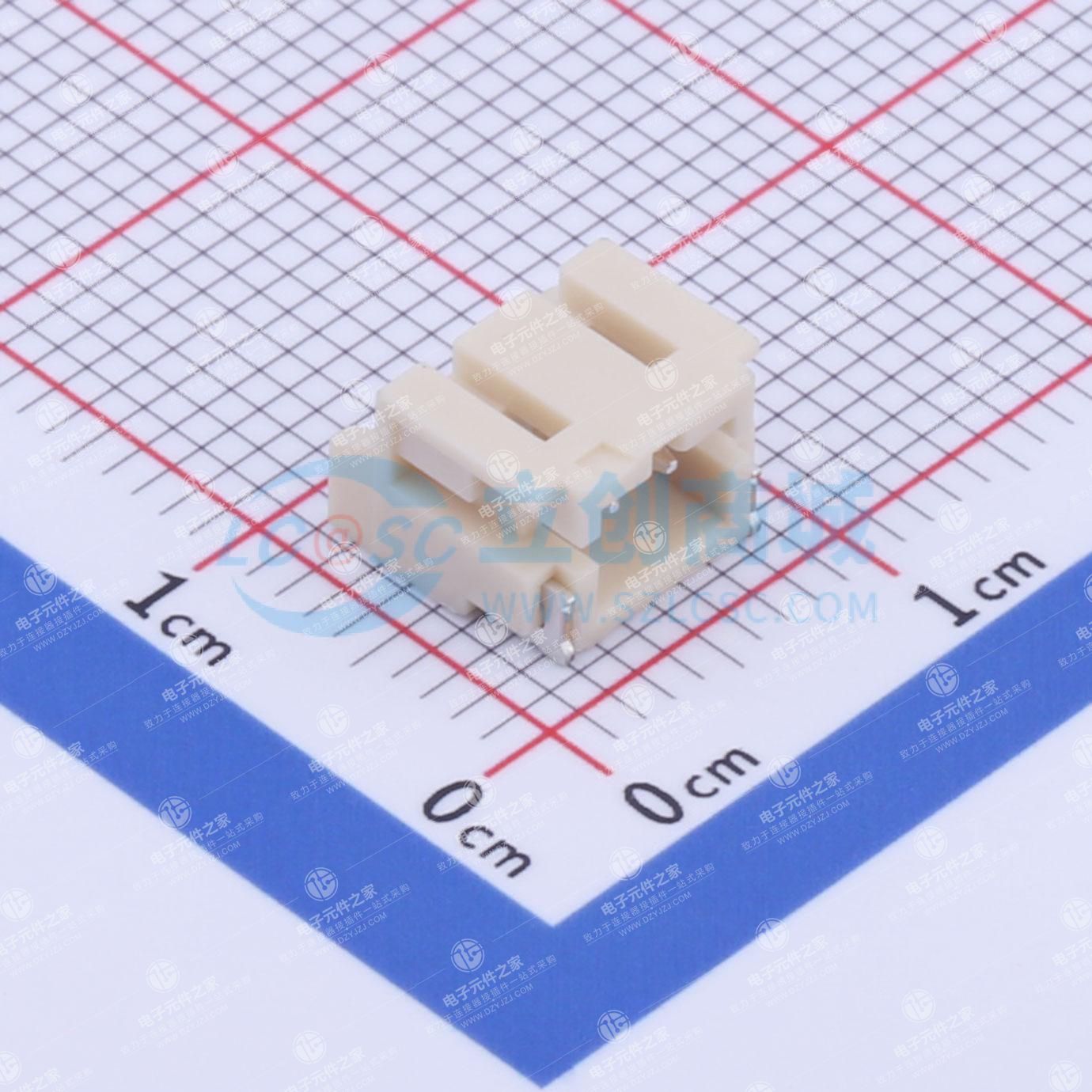 1x2P 间距:2mm 卧贴