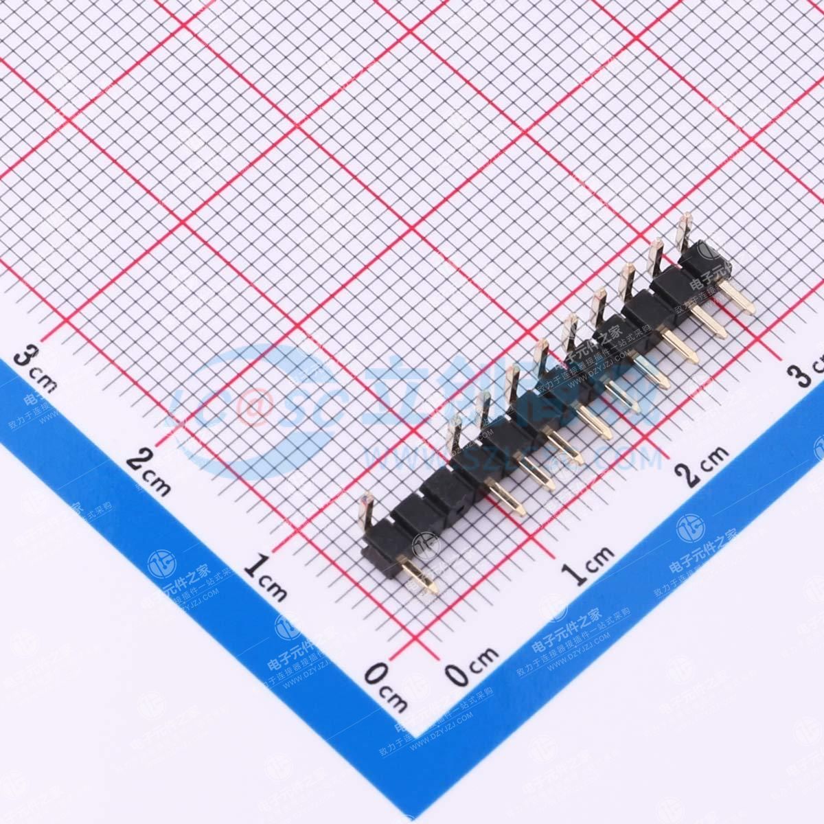 1x12P(缺2P) 间距:2.54mm 方针 弯插